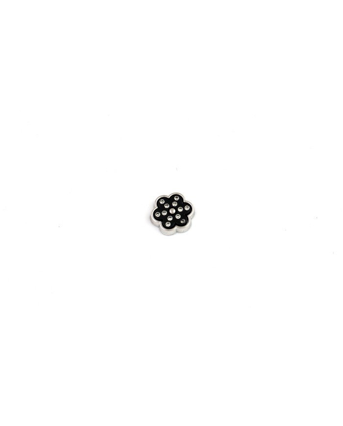 APLIQUE CIRCULO STRASS 18MM Negro