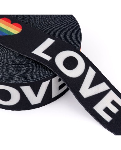 CINTA SUBLIMADA LOVE CORAZON ARCOIRIS 40mm x 10mts