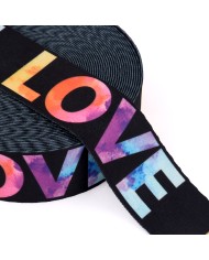 CINTA SUBLIMADA LOVE MULTICOLOR/NEGRO 40mm x 10mts