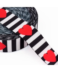 CINTA SUBLIMADA LOVE MULTICOLOR/NEGRO 40mm x 10mts