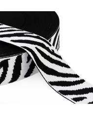 CINTA JACQUARD 50mm CEBRA CELESTE NEGRO x METRO