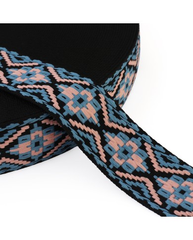 CINTA JACQUARD 50mm PERSA AZUL BEIGE x METRO