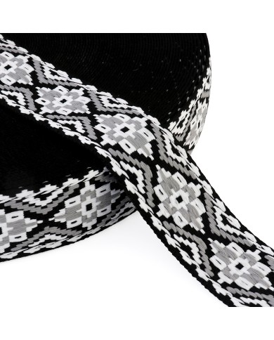CINTA JACQUARD 50mm PERSA GRIS BLANCO x METRO