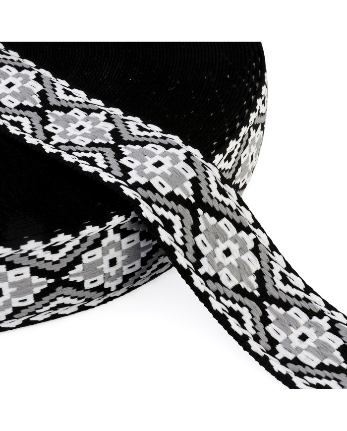 CINTA JACQUARD 38mm PERSA GRIS BLANCO x METRO