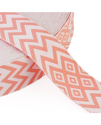 CINTA JACQUARD 50mm ONDAS ROSA x METRO