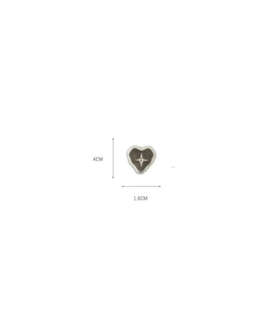 APLIQUE PLASTICO PASACORDON CORAZON NEGRO/ESTRELLA