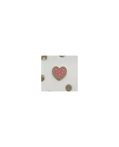 APLIQUE PLASTICO CORAZON STRASS ROSA