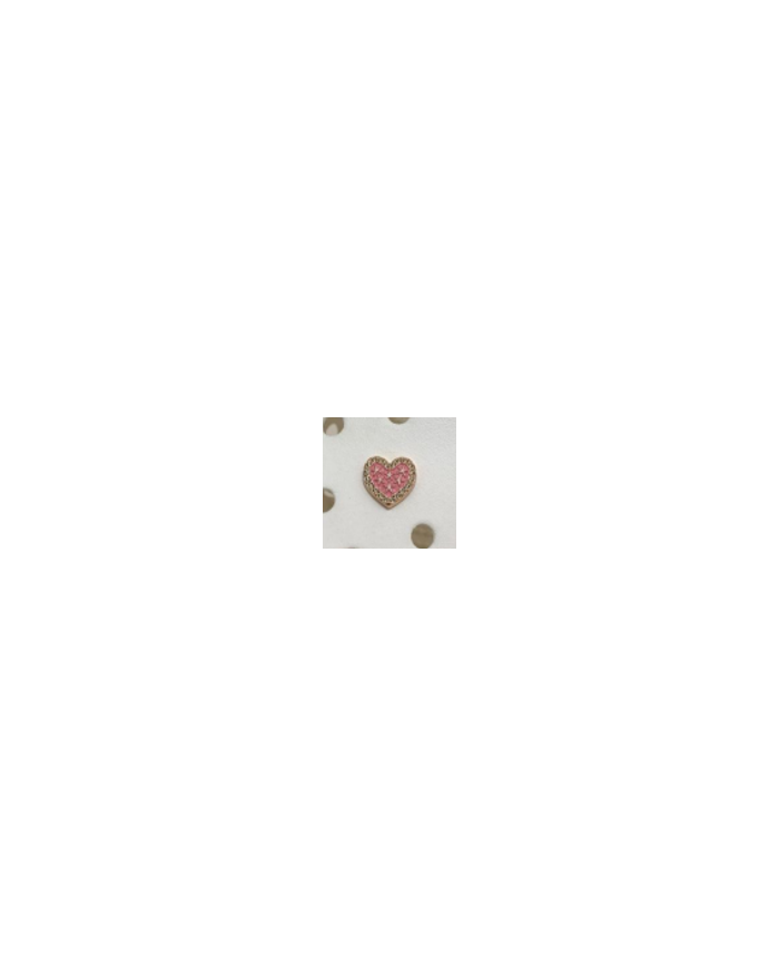 APLIQUE PLASTICO PASACORDON CORAZON STRASS ROSA