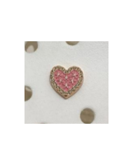 APLIQUE PLASTICO PASACORDON CORAZON STRASS ROSA