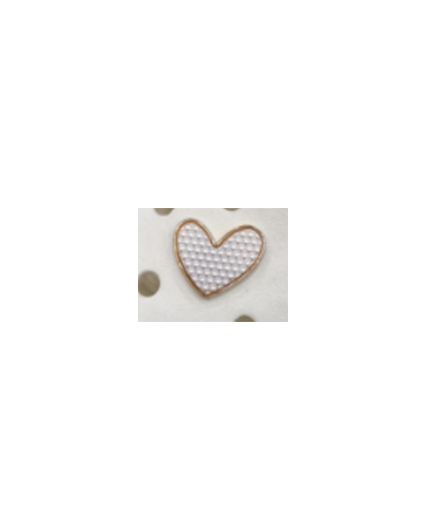 APLIQUE PLASTICO PASACORDON CORAZON BLANCO