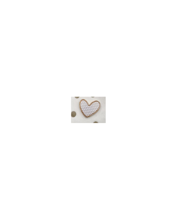 APLIQUE PLASTICO PASACORDON CORAZON BLANCO