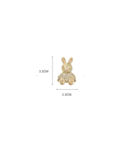 APLIQUE PLASTICO PASACORDON CONEJO STRASS