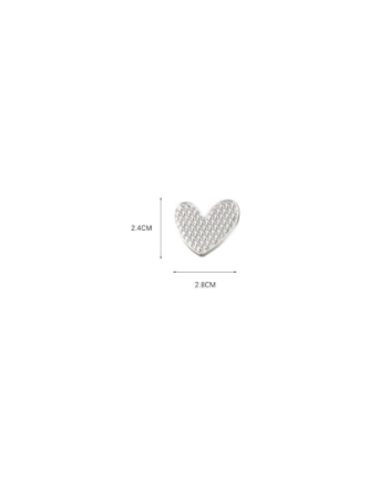 APLIQUE PLASTICO PASACORDON CORAZON PLATEADO