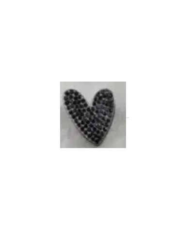 APLIQUE PLASTICO CORAZON STRASS NEGRO