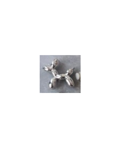 APLIQUE PLASTICO GLOBO DE PERRO PLATEADO