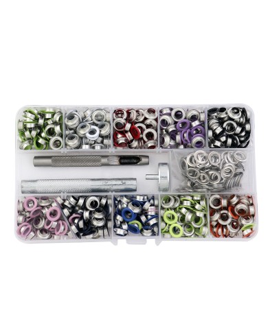 KIT OJALILLOS METÁLICOS 6mmx400 Uni 10 COLORES