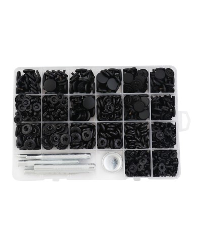 KIT BROCHES A PRESIÓN NEGRO 12mm