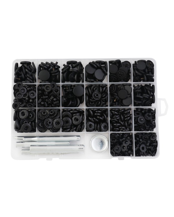 KIT BROCHES A PRESIÓN NEGRO 12mm