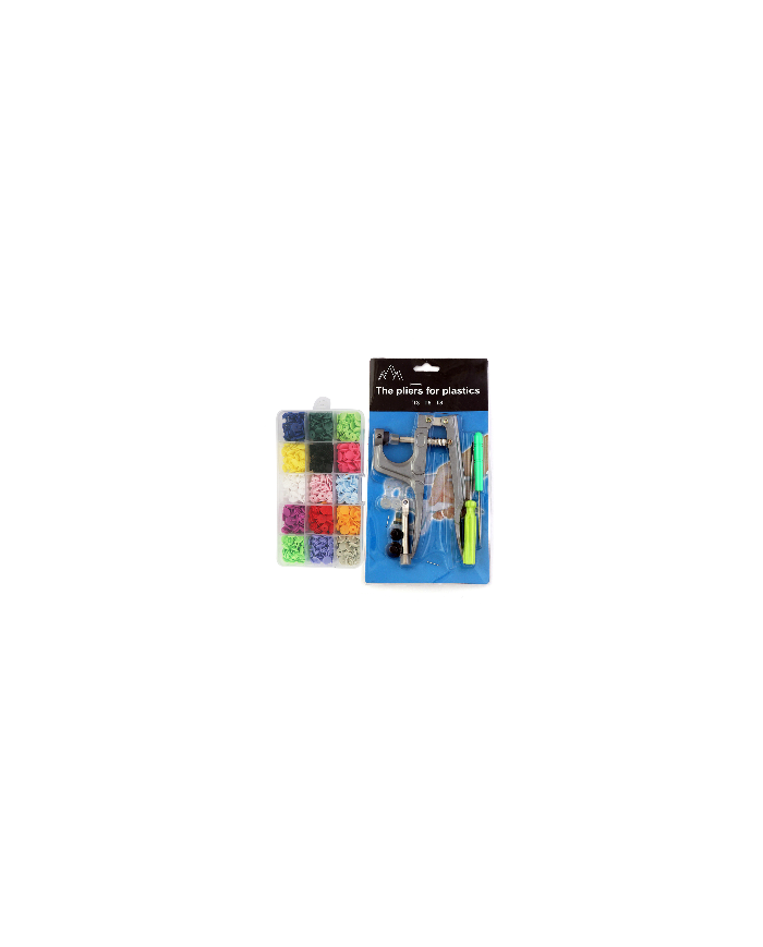 KIT PINZA MANUAL + BROCHE METÁLICO A PRESIÓN 150 DOBLE ARO