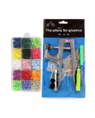 KIT PINZA MANUAL + BROCHE METÁLICO A PRESIÓN 150 DOBLE ARO