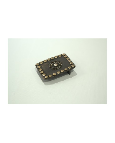 HEBILLA CHAPON RECTANGULAR C/BORDES REDONDOS P40 BRONCE VIEJO