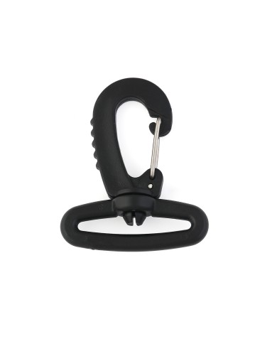 MOSQUETON PLASTICO ACETATO NEGRO P38