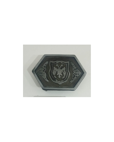 HEBILLA CHAPON HEXAGONAL C/ESCUDO P40 PLATA VIEJA