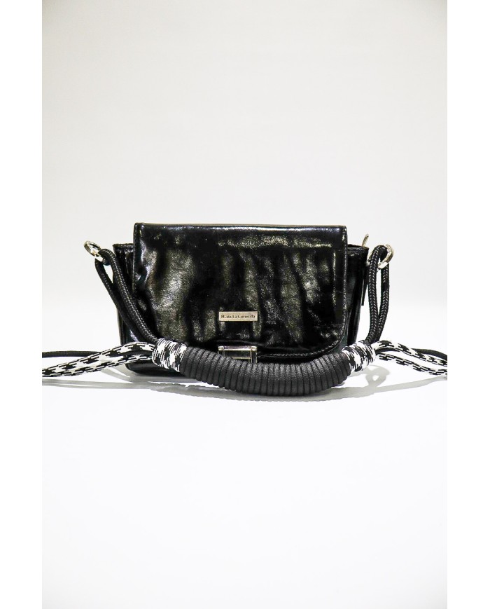 MANIJA PARA CARTERA DE CORDONES NEGRO