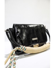 MANIJA PARA CARTERA DE CORDONES BEIGE/NEGRO