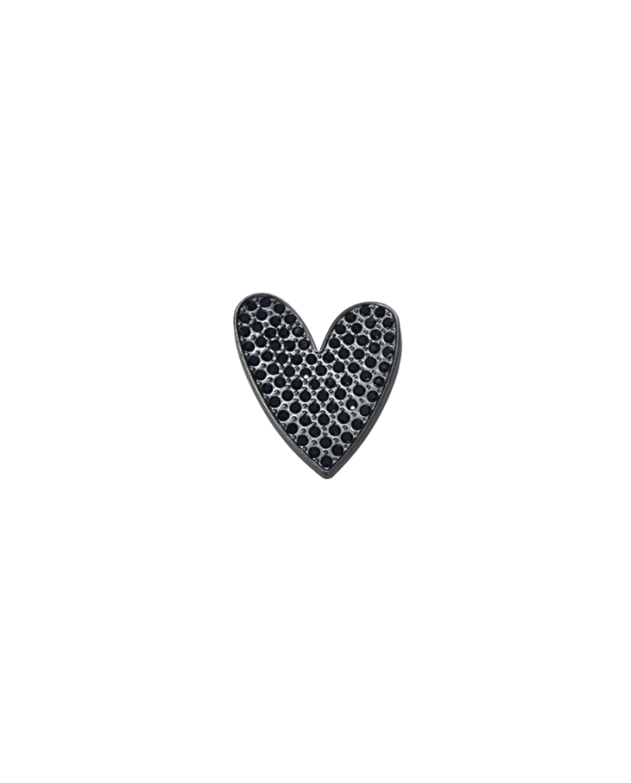 APLIQUE PLASTICO PASACORDON CORAZON STRASS NEGRO