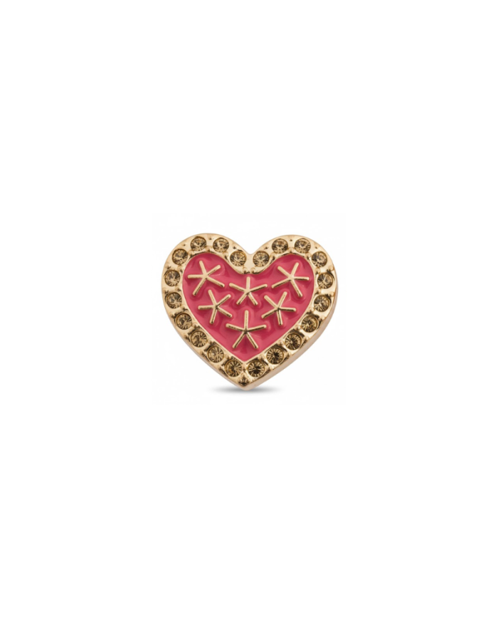 APLIQUE PLASTICO CORAZON STRASS ROSA