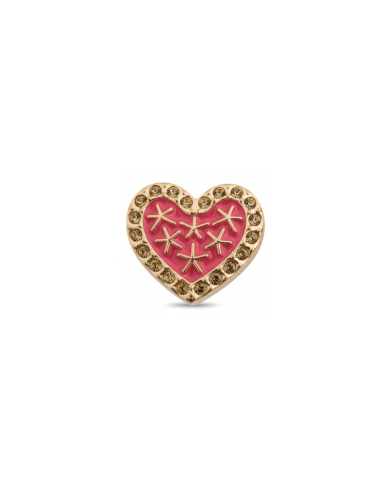 APLIQUE PLASTICO PASACORDON CORAZON STRASS ROSA