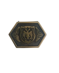 HEBILLA CHAPON HEXAGONAL C/ESCUDO P40 PLATA VIEJA