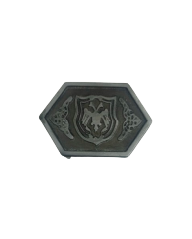 HEBILLA CHAPON HEXAGONAL C/ESCUDO P40 PLATA VIEJA