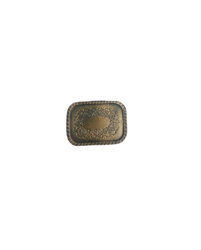 HEBILLA CHAPON RECTANGULAR C/BORDE RAYADO P40 BRONCE VIEJO