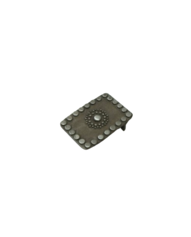 HEBILLA CHAPON RECTANGULAR C/BORDES REDONDOS P40 PLATA VIEJA
