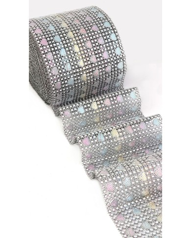MALLA STRASS ROLLOMIXED COLOR CORAZON PUNTITOS