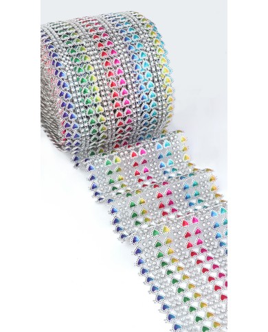MALLA STRASS ROLLO MIXED COLOR CORAZON