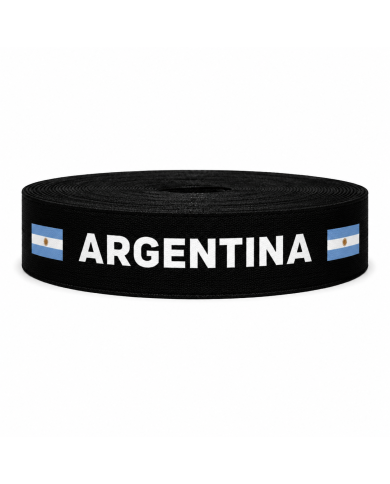 CINTA SUBLIMADA POL ARGENTINA FONDO NEGRO 40mm x 10mts FT