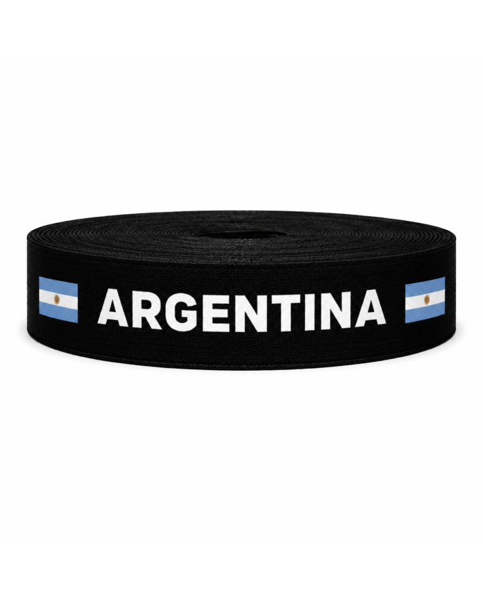 CINTA SUBLIMADA POL ARGENTINA FONDO NEGRO 40mm x 10mts FT
