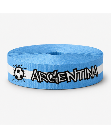 CINTA SUBLIMADA POL BANDERA ARGENTINA PELOTA 40mm x 10mts