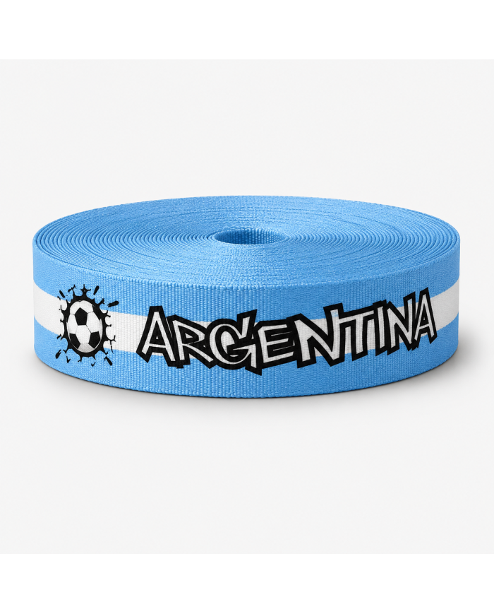 CINTA SUBLIMADA POL BANDERA ARGENTINA PELOTA 40mm x 10mts