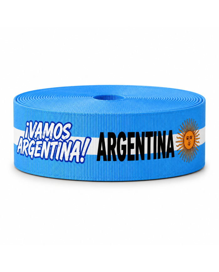 CINTA SUBLIMADA POL BANDERA/VAMOS ARGENTINA 40mm x 10mts
