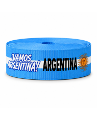 CINTA SUBLIMADA POL VAMOS ARGENTINA AFA FONDO NEGRO 40mm x 10mts