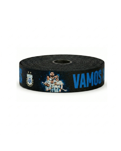 CINTA SUBLIMADA POL 30mm x 10mts VAMOS ARGENTINA AFA FONDO NEGRO
