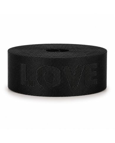 CINTA POLIESTER NEGRA LOVE CALADA P40 x 10mts