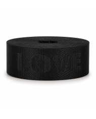 CINTA POLIESTER NEGRA LOVE CALADA P40 x 10mts
