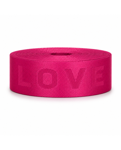 CINTA POLIESTER FUCSIA LOVE CALADA P40 x 10mts
