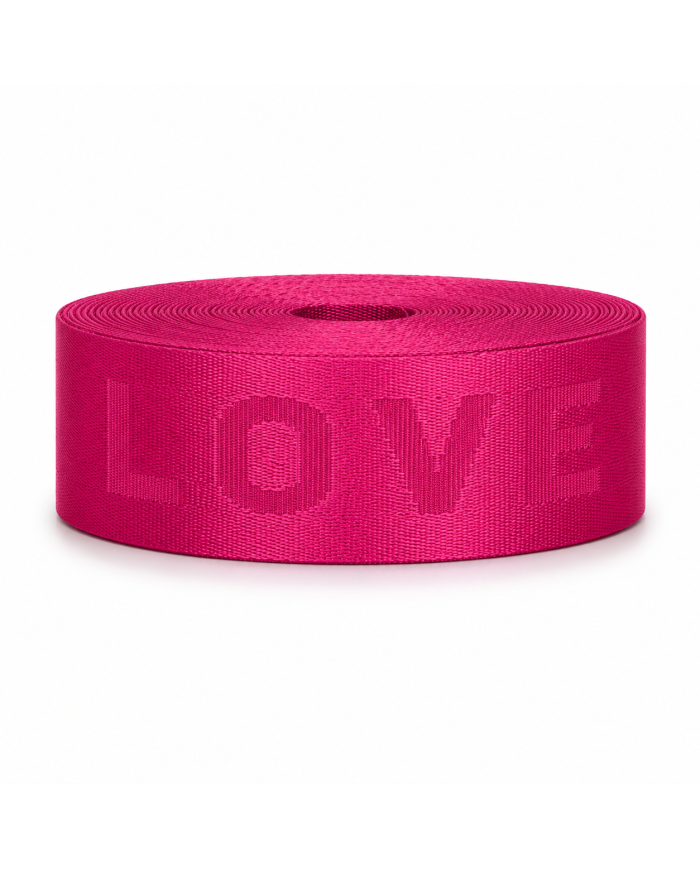 CINTA POLIESTER FUCSIA LOVE CALADA P40 x 10mts